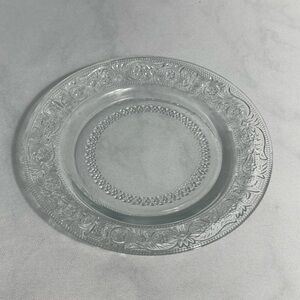 Crystal Clear Industries Trellis Glass Salad Dessert Plate Set of 10 Vintage 7"